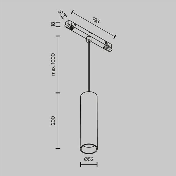 Sort pendel skinnespot LED 12W FOCUS LED Maytoni Technical