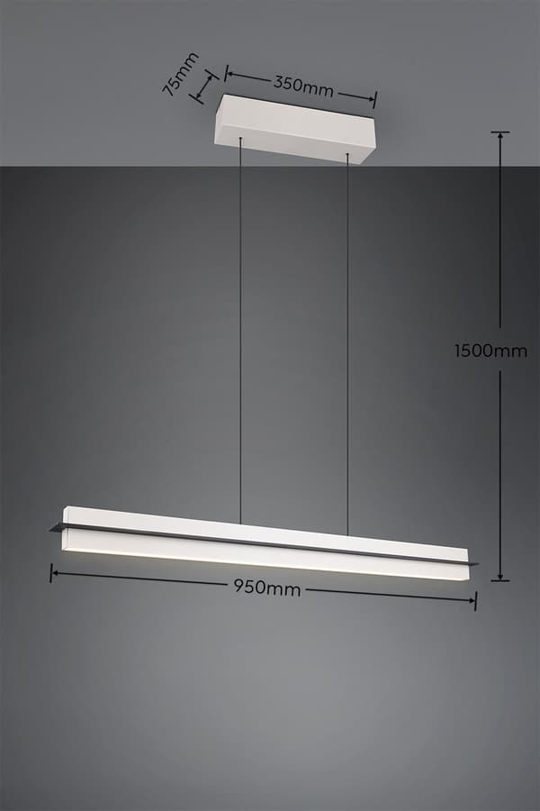 Moderne grå aflang CCT LED pendellampe 22W EMERSON Trio