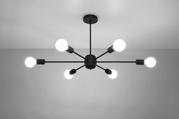 Lysekrone LANGO 6 sort Sollux Lighting model SL.1023