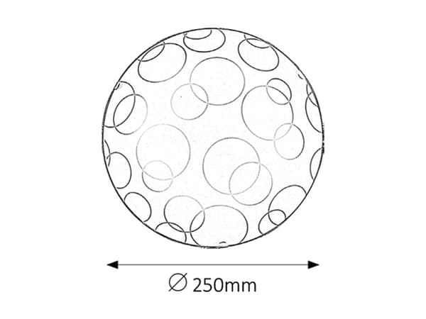 Glasplafond 25 cm E27 1x60W vit rund Ada 1843 Rabalux