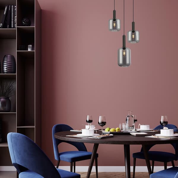Pendellampe sort glas E27 3x40W mat sort 72103 Lissandra Rabalux