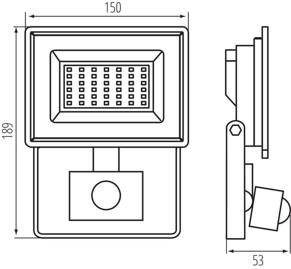 LED halogenstrålkastare med sensor 30W IP44 neutral MiLEDo