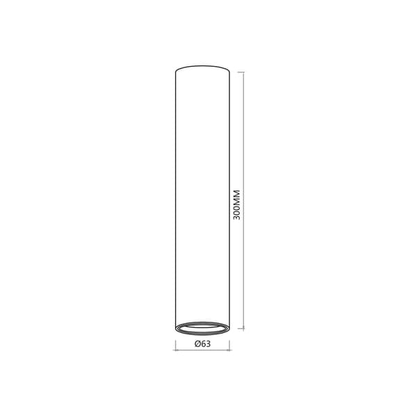 Loftspot sort rund 30 cm 1xGU10 8W Genesis Milagro