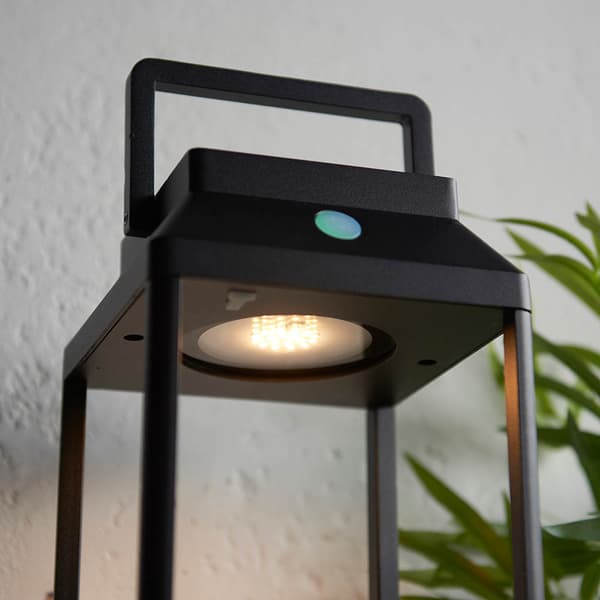 Udendørs terrasse solcelle USB sort bur LED 3.15W LINTERNA Endon