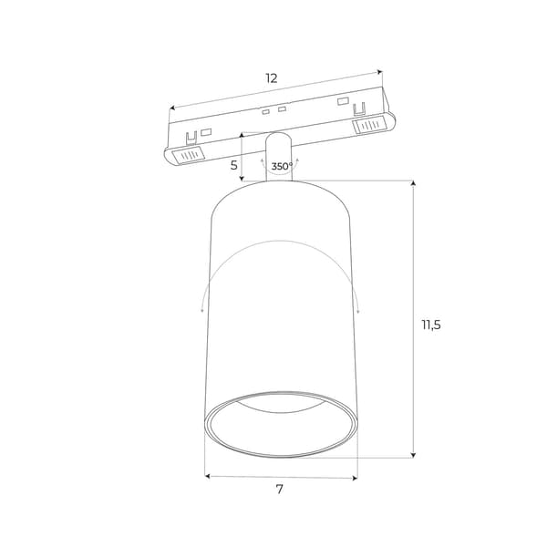 Magnetisk spotlight ON/OFF LED-system 18W 1411lm 3000K Maxlight