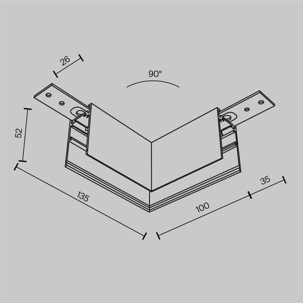 L-forbinder til overflademonterede skinnesystemer hvid EXILITY Maytoni Technical