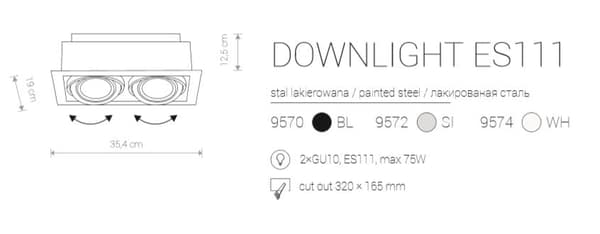 Nowodvorski DOWNLIGHT LED infälld armatur vit, stål 9574