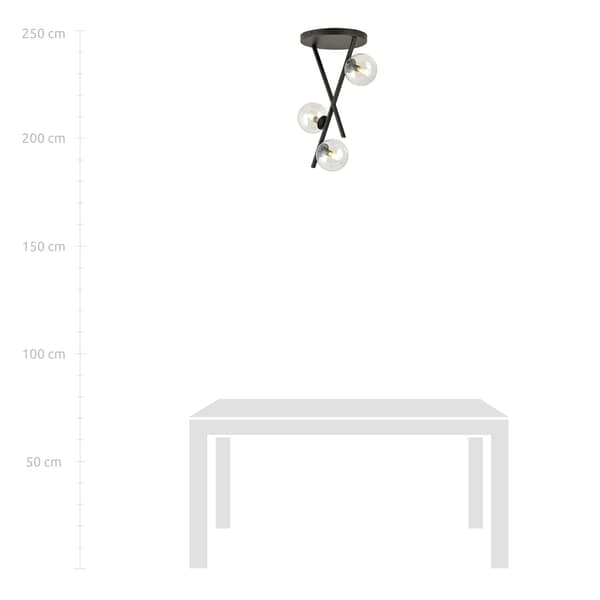 Loftlampe lysekrone RIVER 3 TRANSPARENT Emibig 1195/3