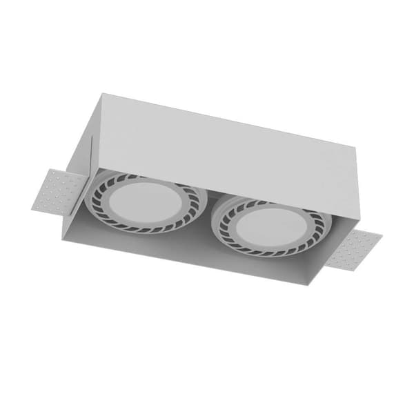Infälld spotlight rektangulär vit 2xGU10 18W CAGE 3271 Brosline