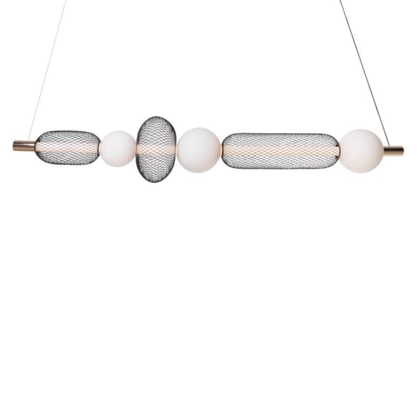 Geometrisk metalnet pendel hvide kugler BORA LED 29W P0593 Maxlight