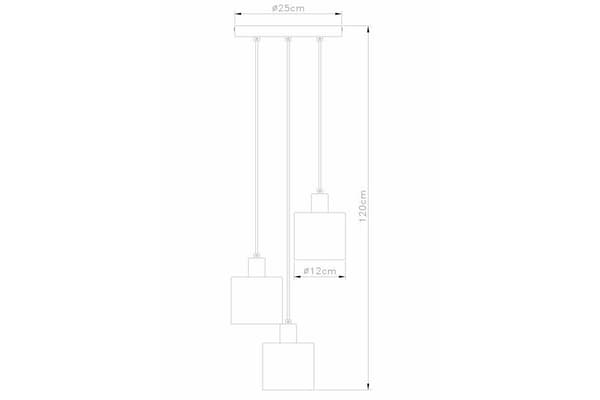 Rund krom pendellampe 3 glaskuplere Elmo 3xE14 40W REA338803-06 Reality