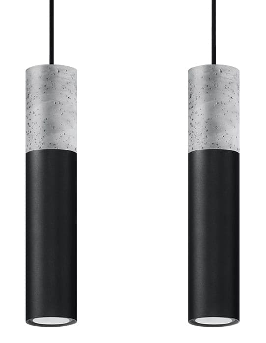 BORGIO 2 arkitektonisk beton pendellampe sort Sollux Lighting SL.0651