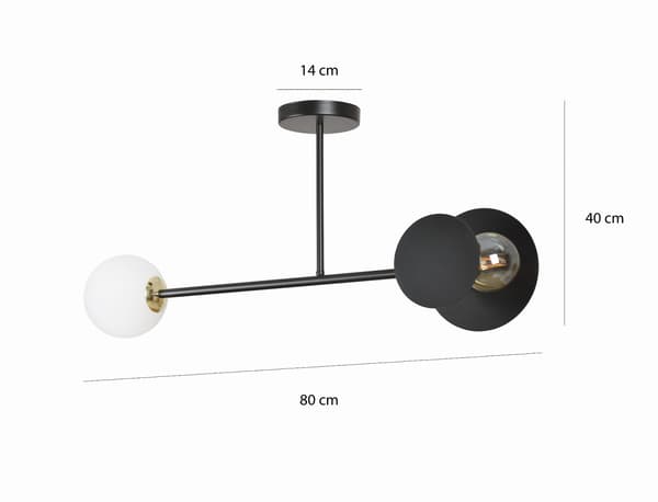 LOFTLAMPE Emibig 2xE27 60W MINERVA 2 SORT 612/2