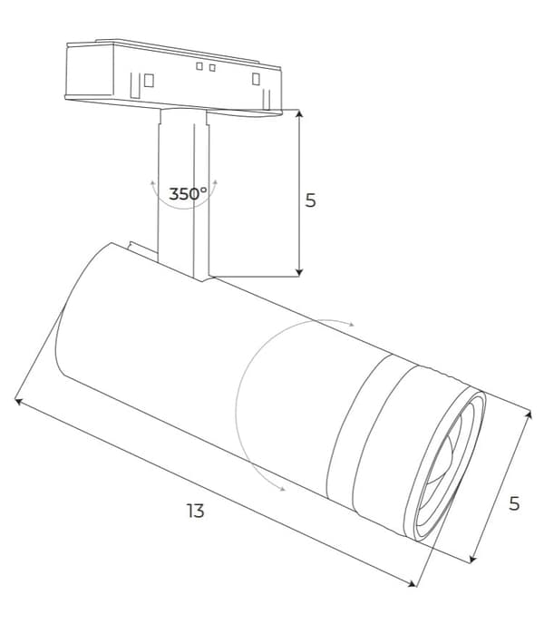 Magnetisk spotlight hvid ZIGBEE system 13W 783lm 2700/5000K Maxlight
