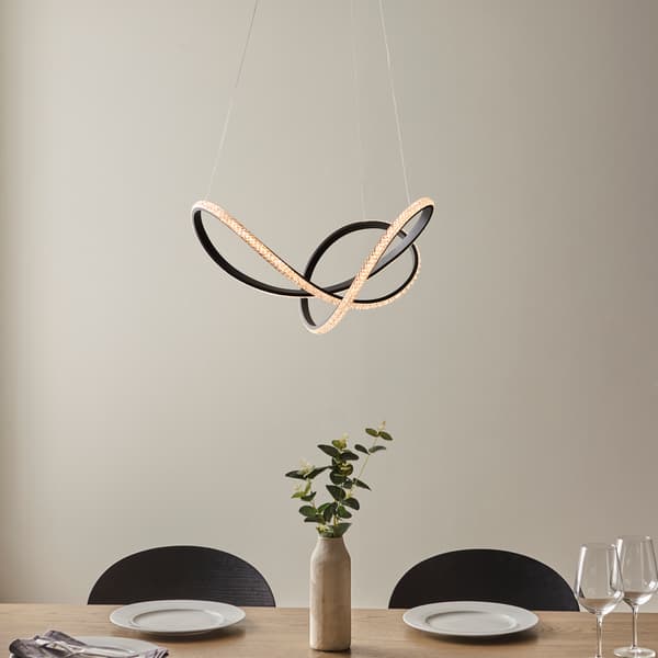 Moderne sort LED-pendellampe 42W FRANCISCA Endon