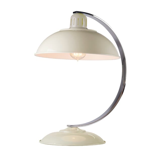Bordslampa retro kräm krom Franklin E27 60W Elstead