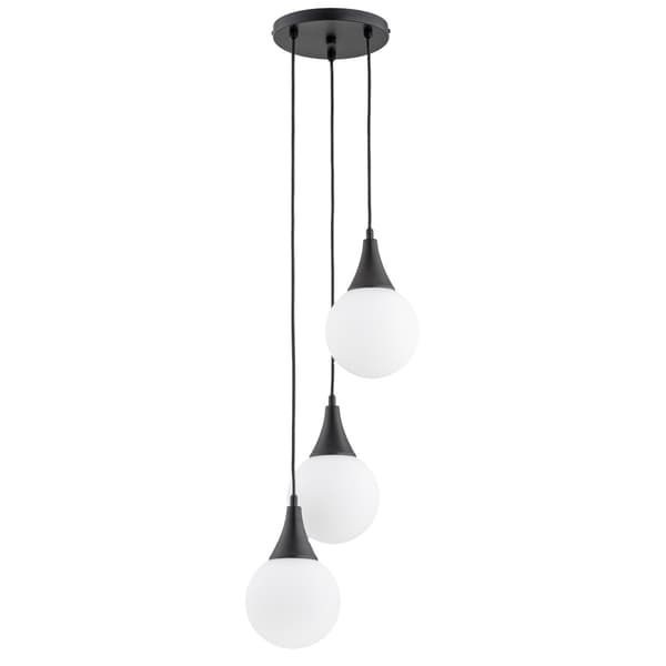 Pendellampe elegant sort hvide kugler 3xE14 10W GEMINI Alfa
