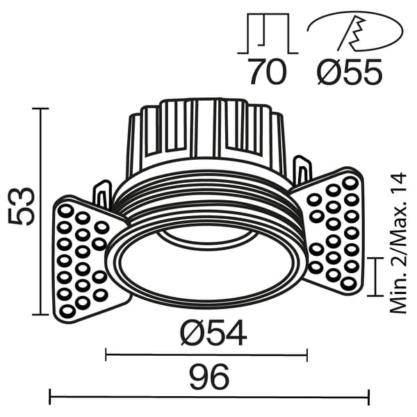 Moderne messing indbygningsspot LED 7W RUND Maytoni Technical
