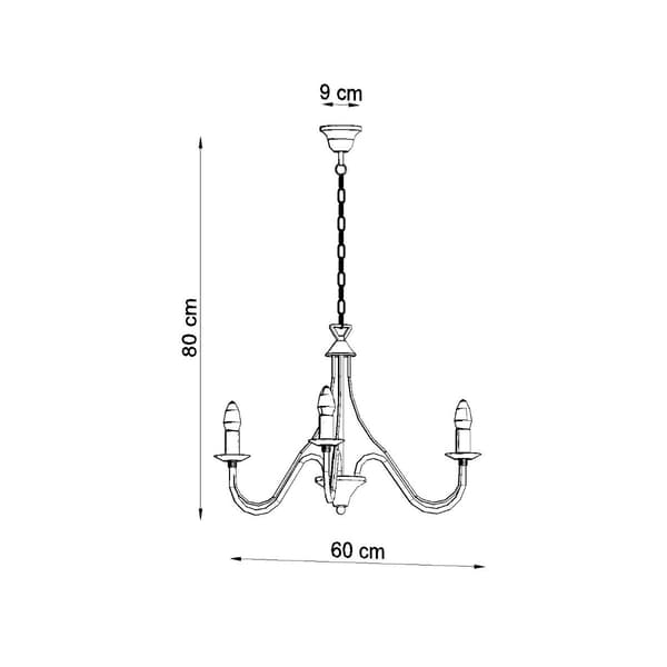 MINERWA Sollux Lighting sort lysekrone pendel 3xE14 10W