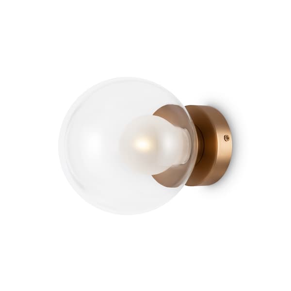 Vägglampa guld glaskupa klar kula Ø15 cm Basic form 1xG9 20W Maytoni