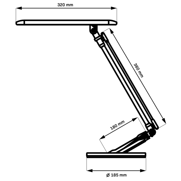 LED skrivebordslampe sølv 3000K-6000K OPTIMUM 324986 Polux
