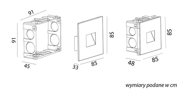 LED indbygningslampe til facade 1W sølv IP65 SU-MA MR05