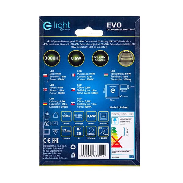 Trappelampe 1x0.6W LED EVO EKS0445 Eko-Light
