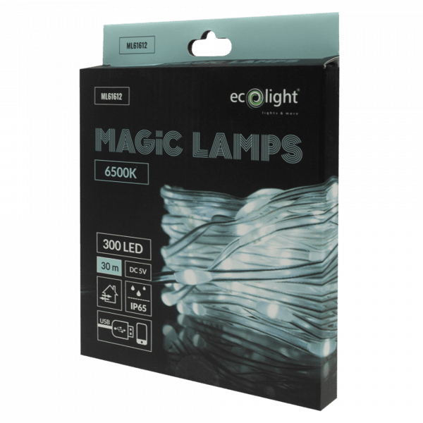 Udendørs julelys 300 LED 6500K 30m Bluetooth USB MAGISKE LYS Ecolight