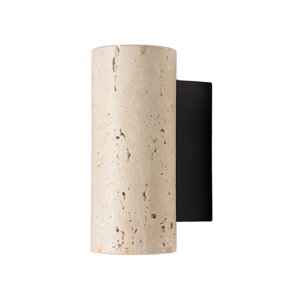 Moderne væglampe op-ned sort-beige rør travertin 2xGU10 20W TEK Maxlight