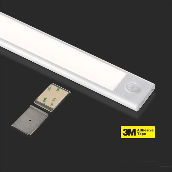V-TAC 2,5W LED Underskåpsbelysning Silver Rörelsesensor USB-laddning 60cm VT-8143 neutral 260lm
