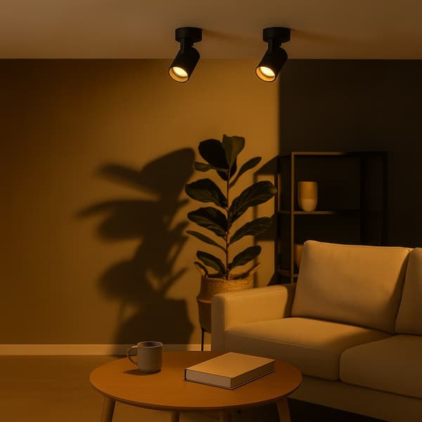 Loftspot sort rund Ø6cm 1xGU10 10W VOLF Milagro