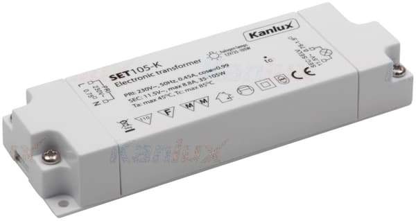 Transformator strømforsyning til 12V halogenpærer SET 105W Kanlux 1426