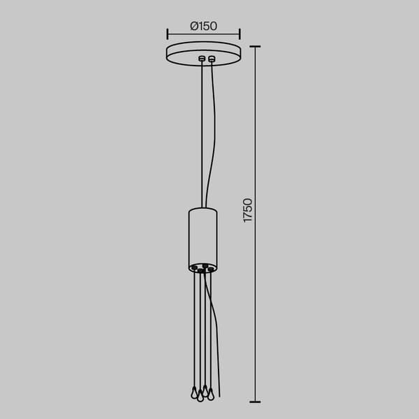 Pendelophæng sort 175 cm ZON Maytoni Technical