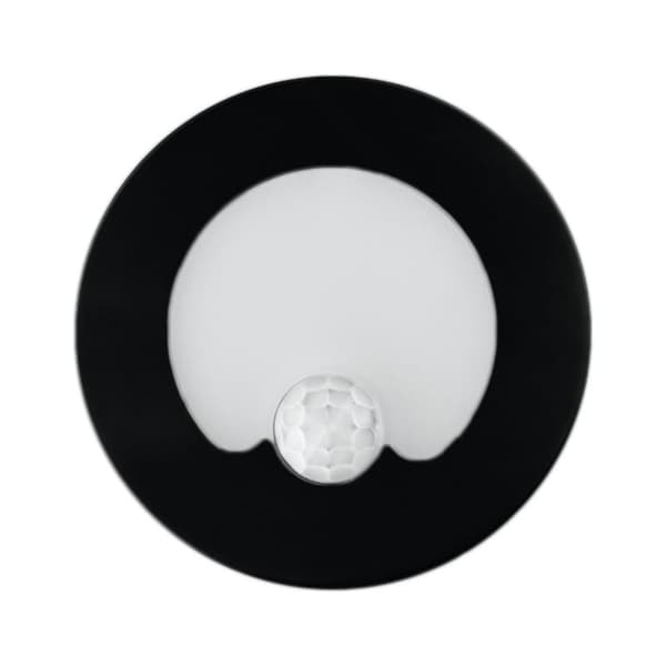 LED-trappbelysning 1.2W med rörelsesensor rund matt svart DPM