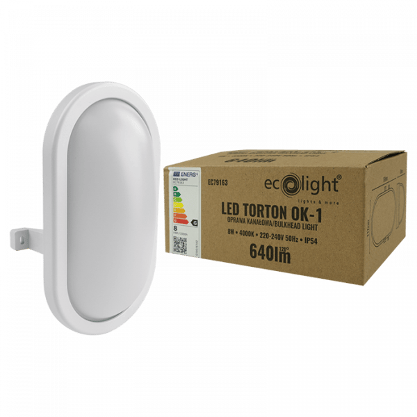 LED-plafond oval IP54 mångsidig LED 8W Torton EC79163 Ecolight