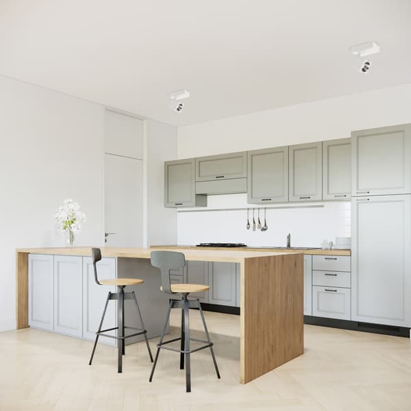 Modern vit rörlig LED 5W takspotlight Aveiro Italux