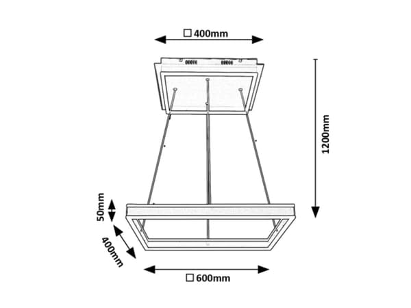 LED pendellampe 60W mat sort 3085 Quadro Rabalux