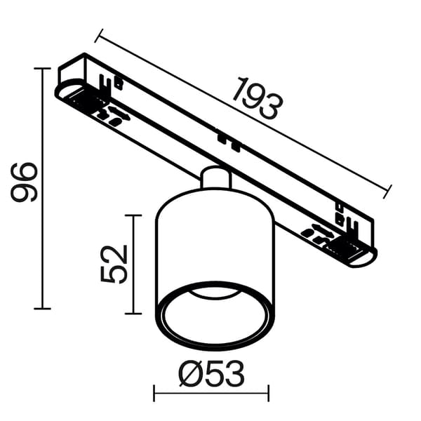 Sort magnetisk skinnespot LED 7W ALFA S Maytoni Technical