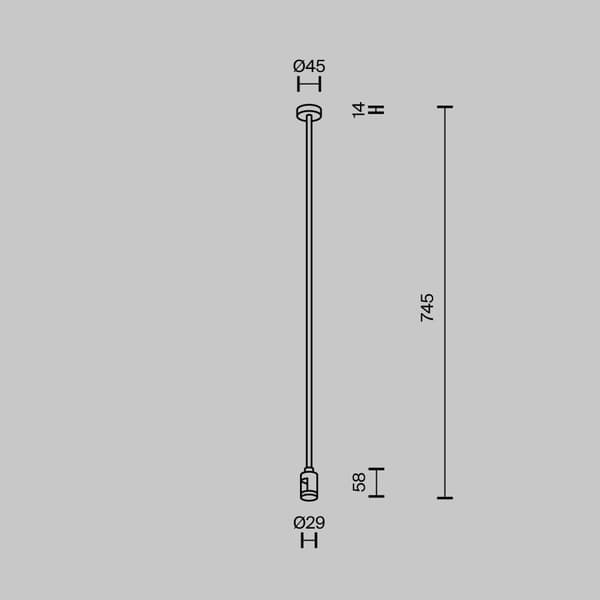 Enkel takmontering 75 cm mässing FLARITY Maytoni Technical