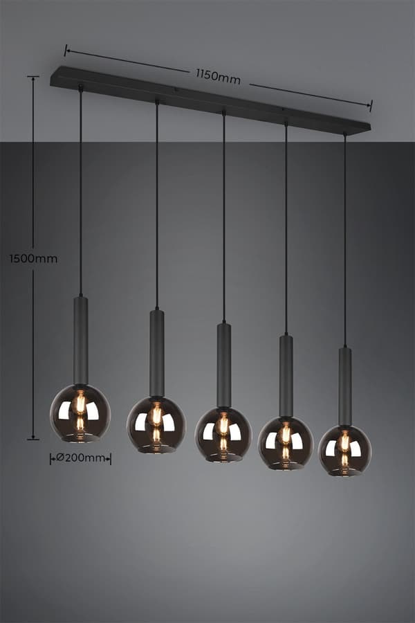 Lysekrone CLAYTON sort Trio 310300532