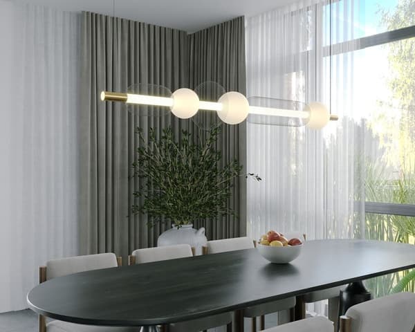 Geometrisk metalnet pendel hvide kugler BORA LED 29W P0593 Maxlight