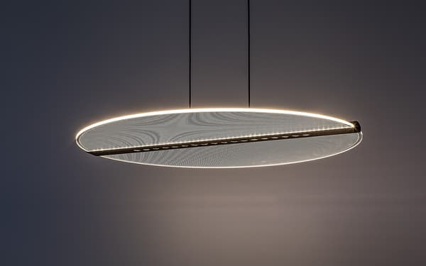 Pendellampe moderne sort transparent disk LED 24W Norael Rabalux