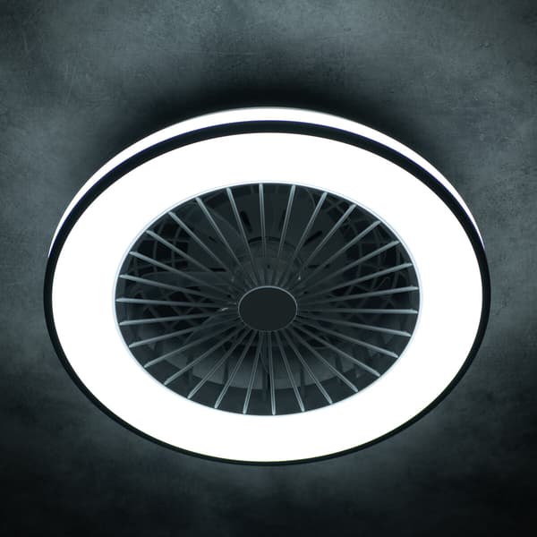 Loftventilator med LED-lampe PLAVE LED CCT sort 38033 Kanlux