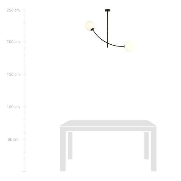 Emibig loftlampe 2xE14 40W HUNTER 2 SORT/OPAL 1102/2