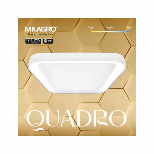 LED loftsplafond hvid 40x40cm QUADRO Milagro 7928