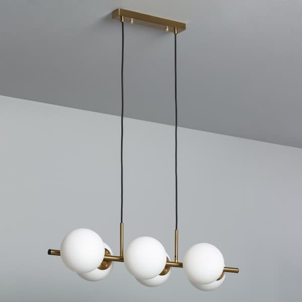 Pendellampe guld glaskugler Abruzzo Conte 6xE27