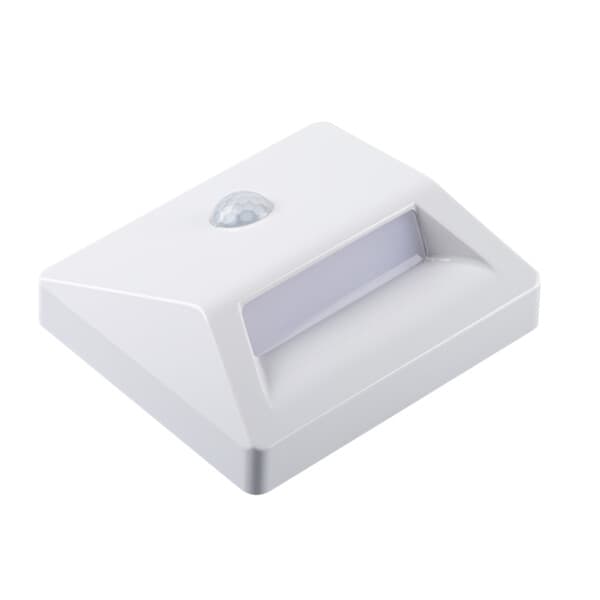 Rektangulär trappbelysning vit batteridriven med PIR-rörelsesensor IP54 LED 0.3W IRS Kanlux