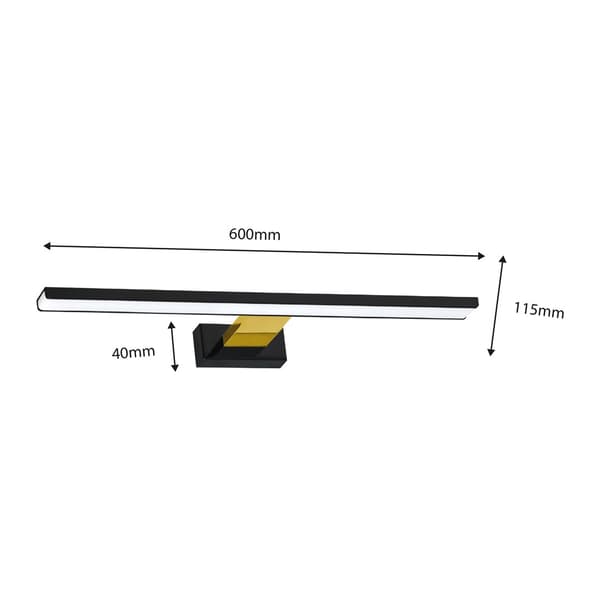 LED væglampe Milagro BLACK ML7885 sort / guld