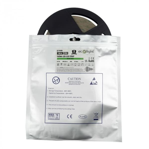 LED-list COB 480 9W/m grön 12V IP65 5m dimbar för badrum Ecolight
