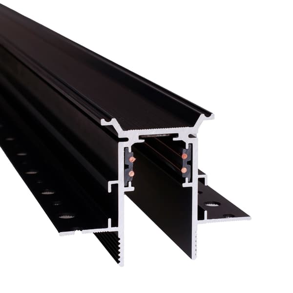 Infälld magnetisk skena 2 meter svart Maxlight